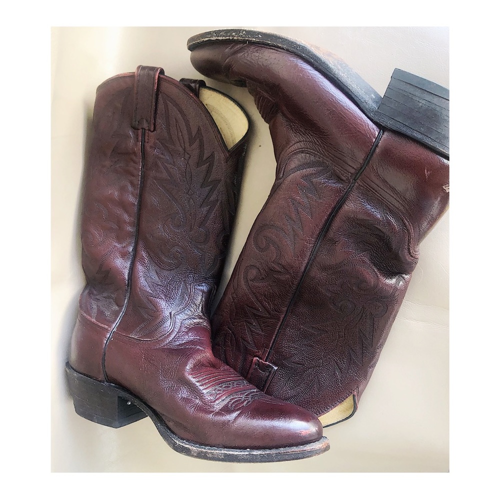 Dan Post Oxblood Leather Cowboy Boots